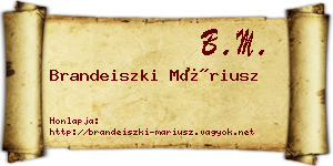 Brandeiszki Máriusz névjegykártya