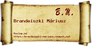 Brandeiszki Máriusz névjegykártya