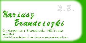 mariusz brandeiszki business card
